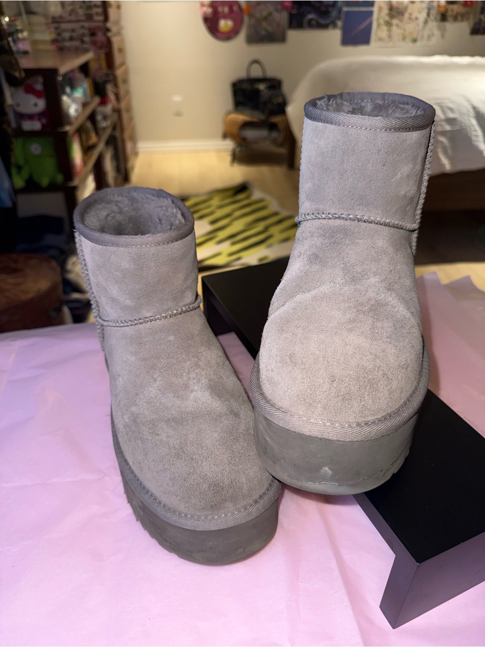 UGG Classic Ultra Mini Platform Boots Grey – Size 8 - Picture 6 of 14